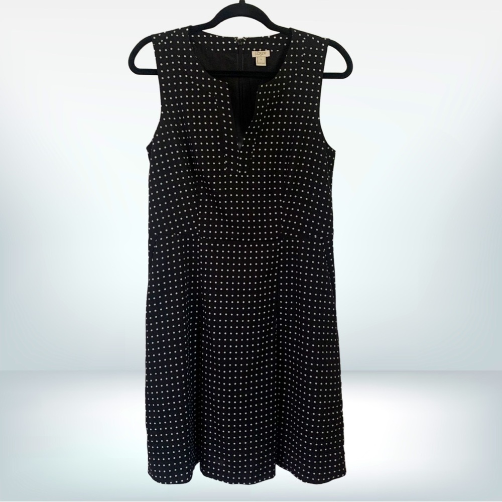 J. Crew Polka Dot V-Neck Shift Sleeveless Dress, size 8
